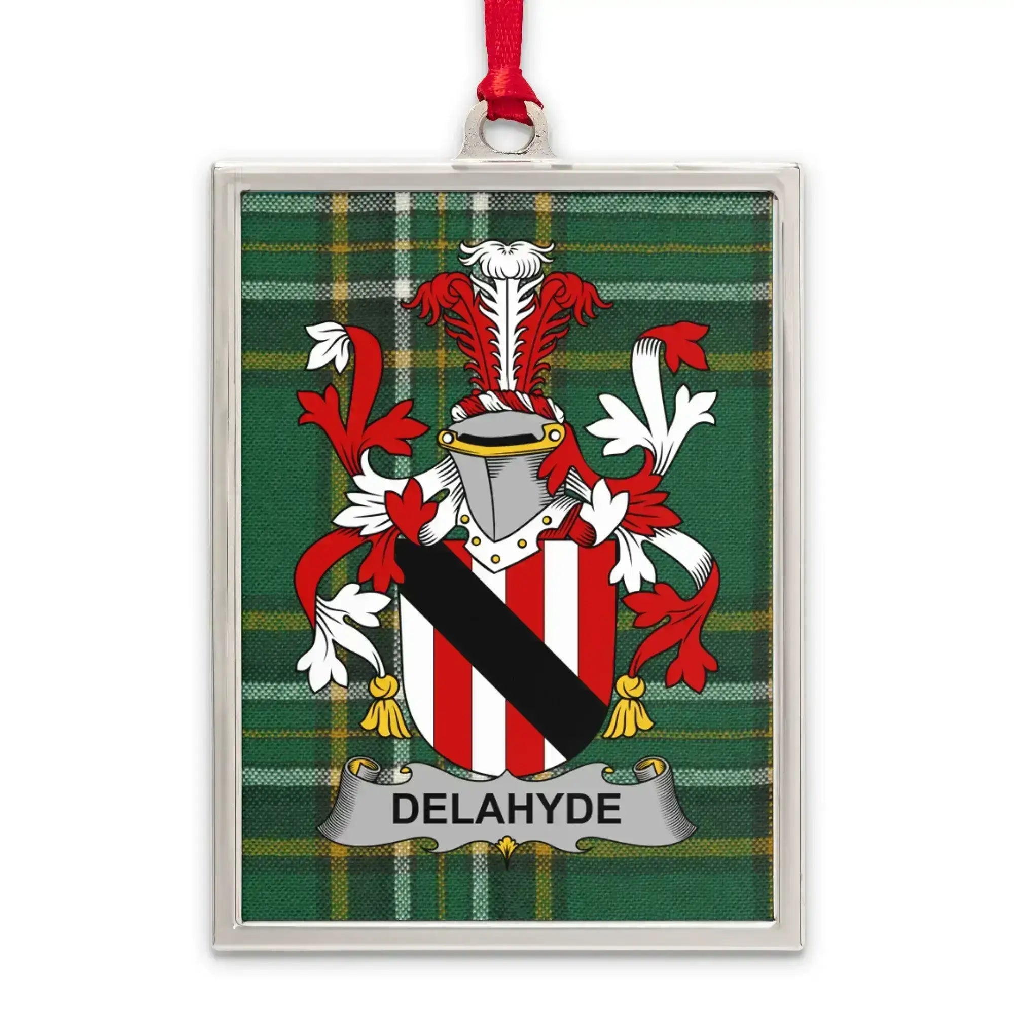 Family Crest Green Plaid Irish Heraldry Ornament product