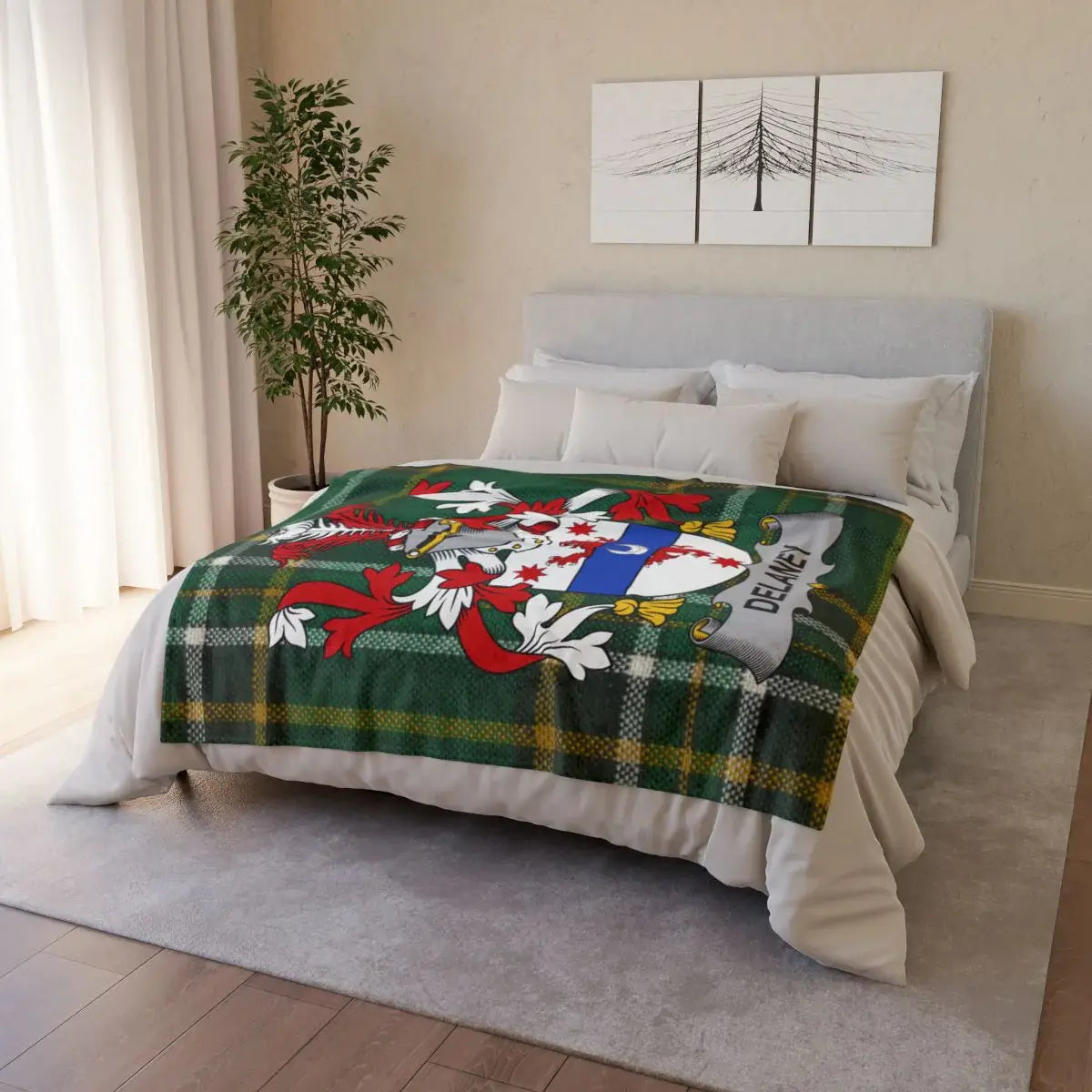 Customizable Delaney Family Crest Blanket Bedding