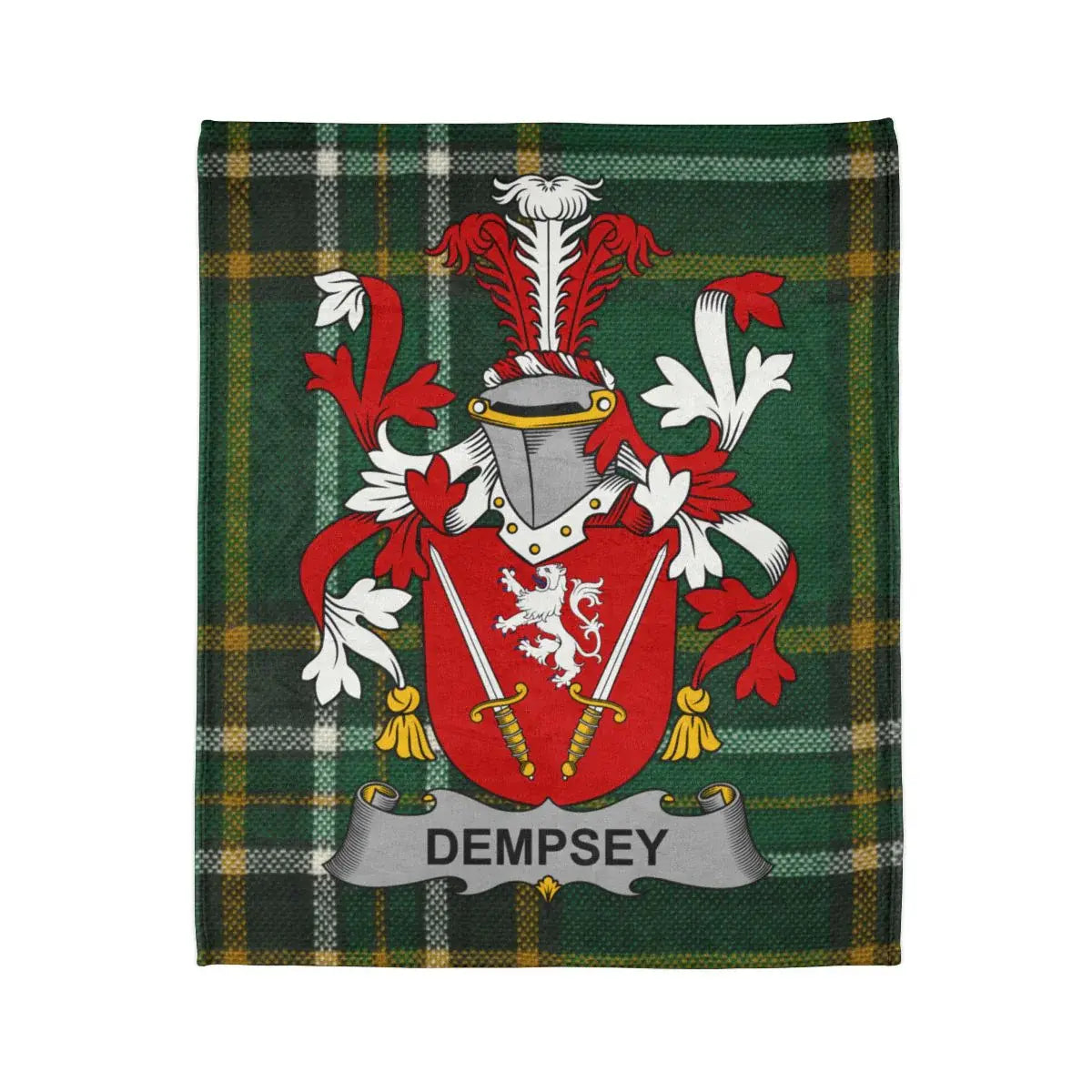 Dempsey Family Crest Plaid Pattern Blanket