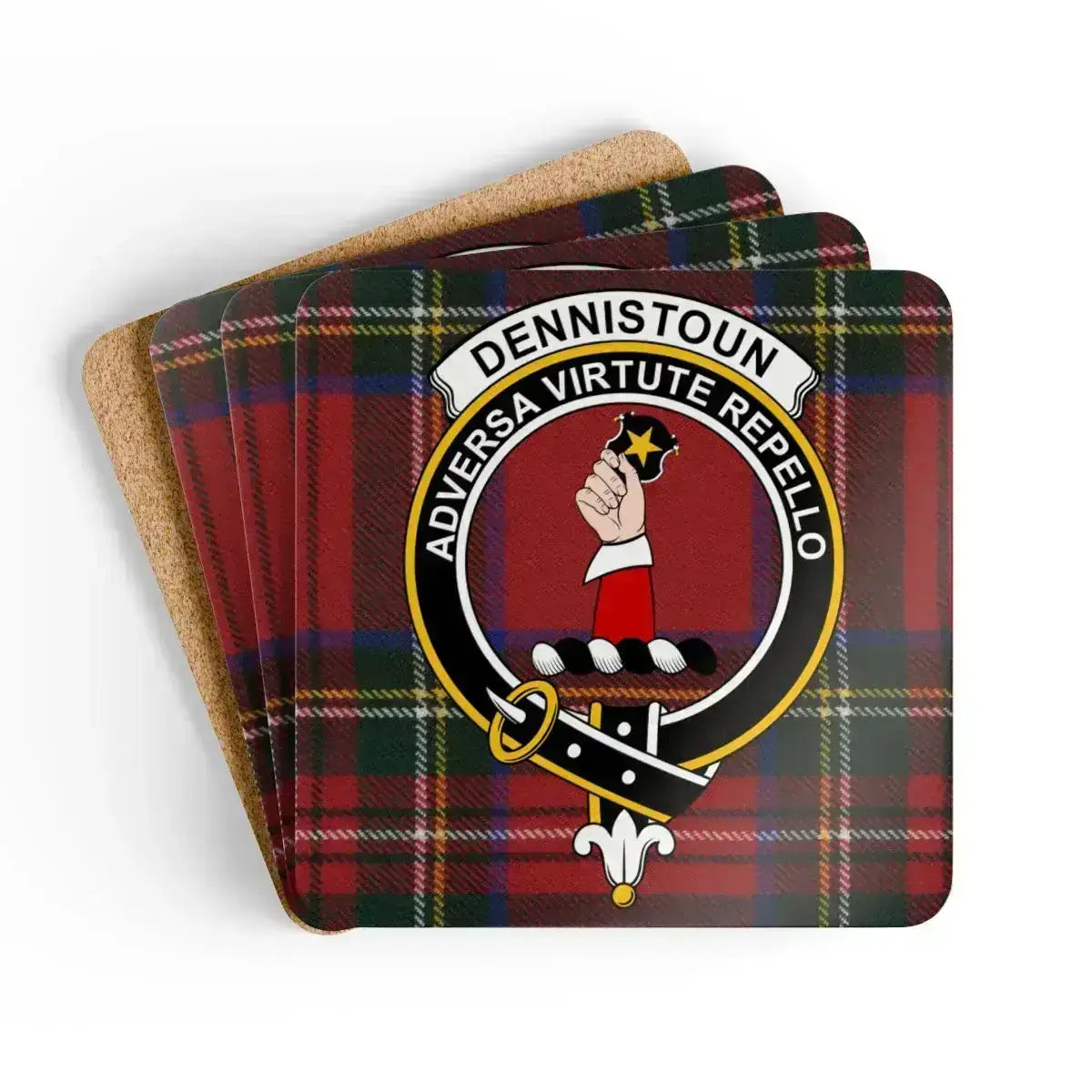 Dennistoun Tartan Clan Crest Coaster product type