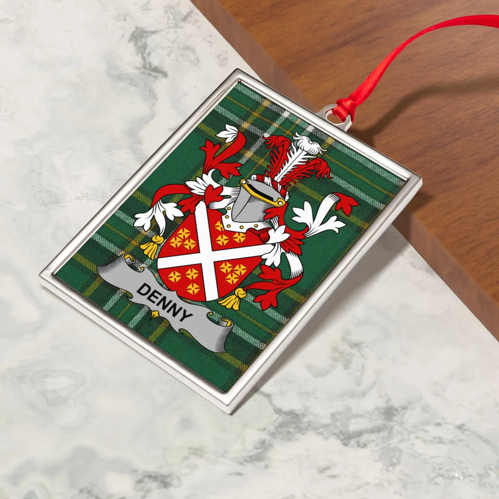 Family Crest Square Ornament with Denny Name product
