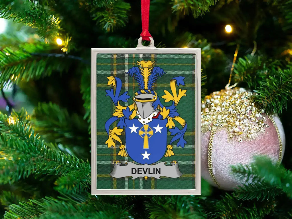 Devlin Family Crest Hanging Christmas Ornament product type