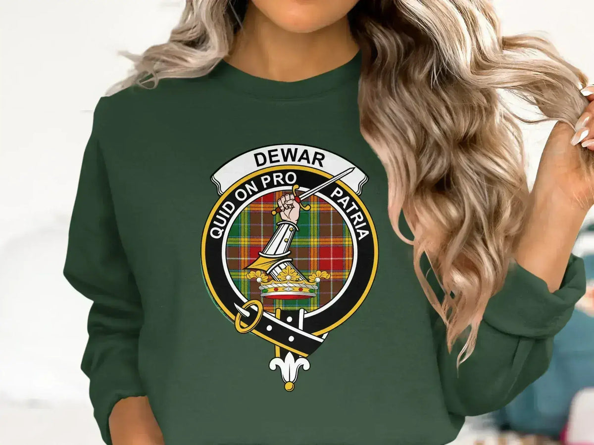 Scottish Clan Dewar Emblem Graphic Printed Sweatshirt