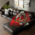 Red Tartan Crest Design Throw Blanket for Cozy Decor