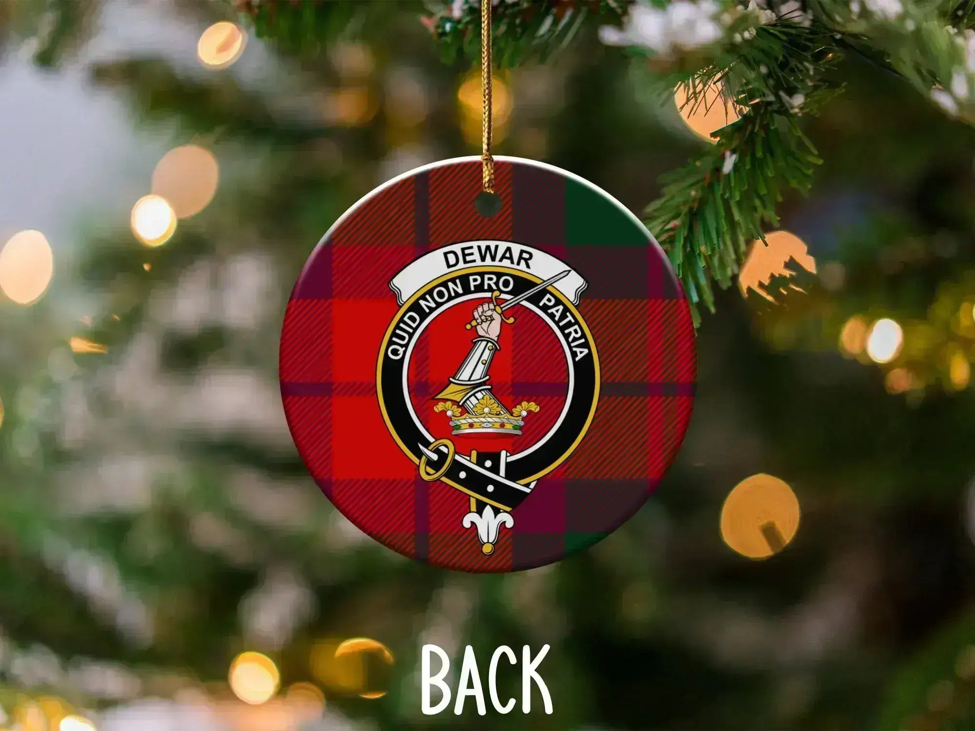 Quid Non Pro Patria Tartan Round Ornament