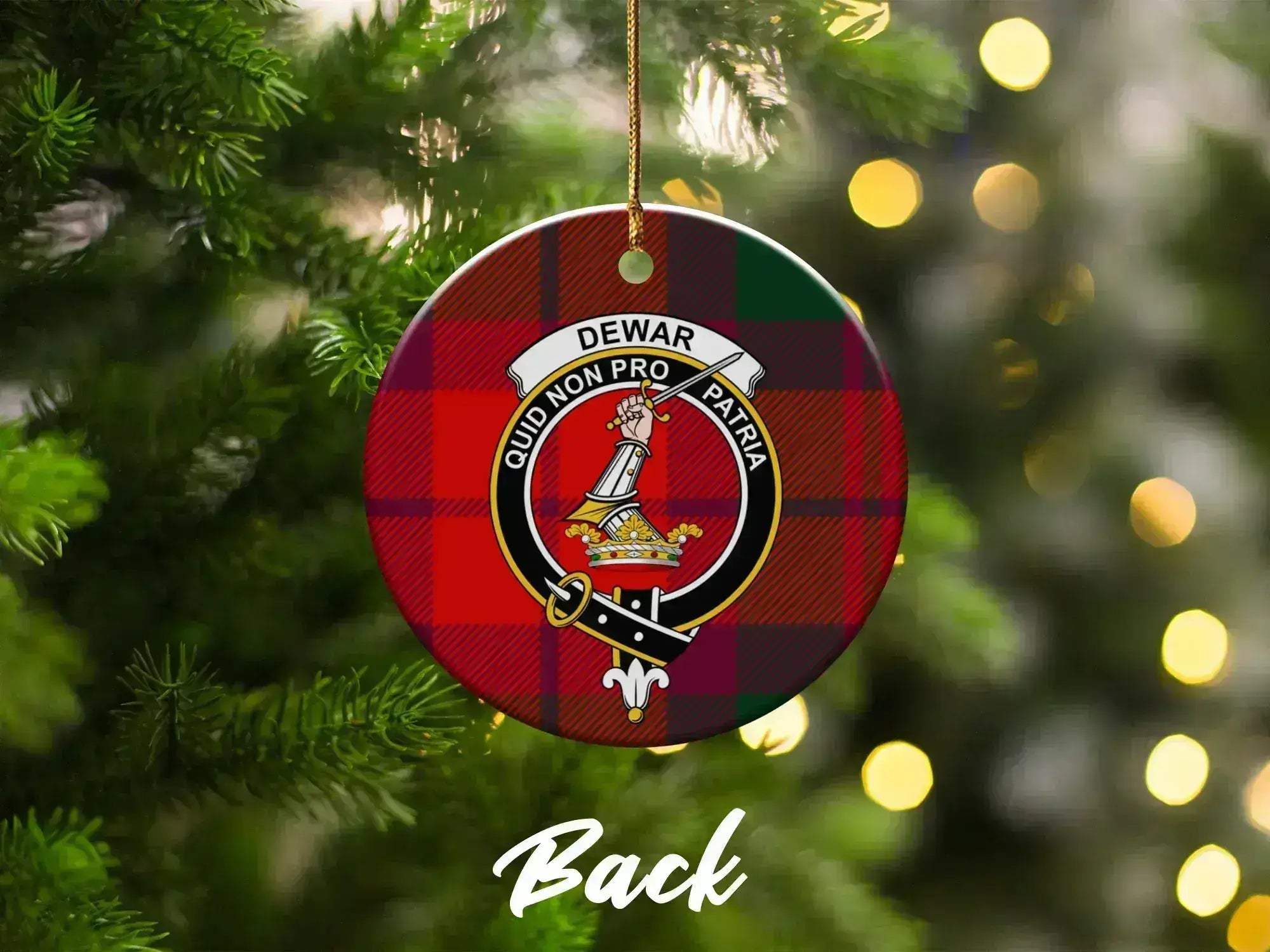 Dewar Clan Tartan Christmas Ornament
