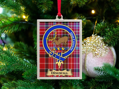 Dingwall Deer Crest Plaid Rectangular Ornament product