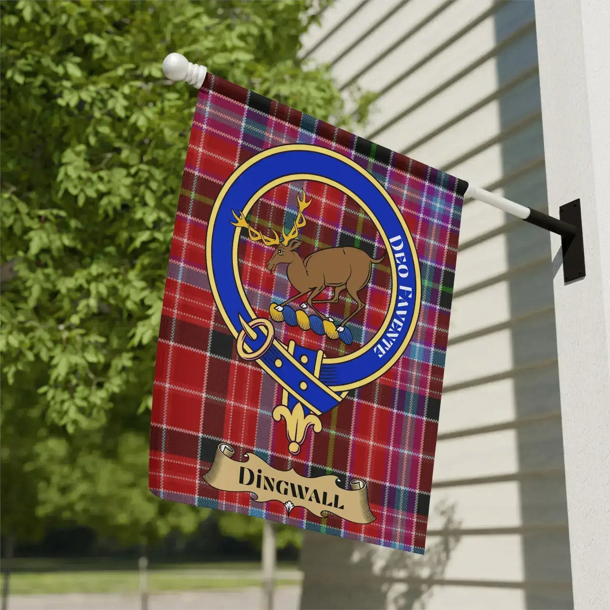 Red Dingwall Clan Tartan Outdoor House Flag product