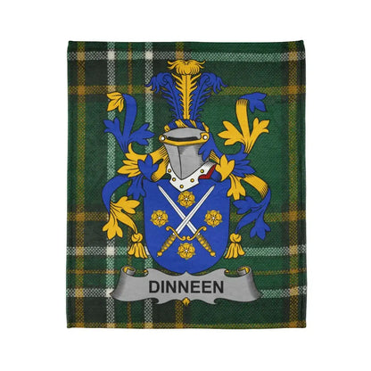 Personalized Dinneen Family Crest Tartan Blanket