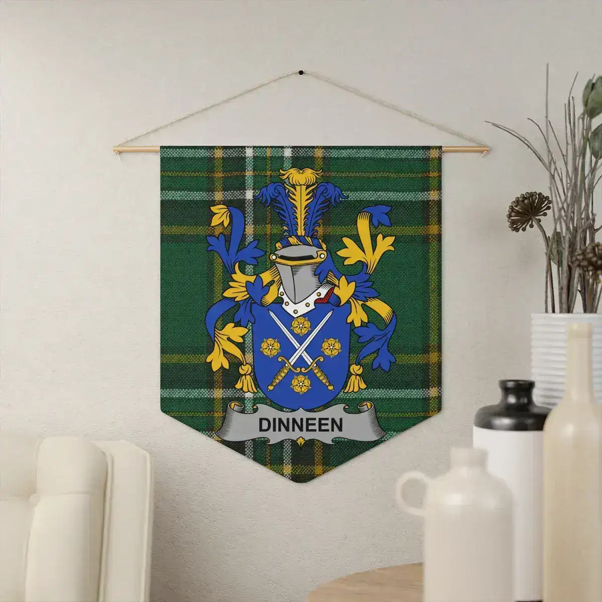 Dinneen Coat of Arms Plaid Tapestry Wall Hanging product type