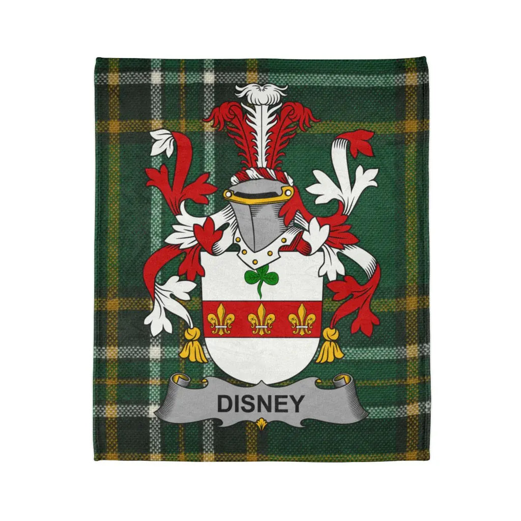 Disney Family Crest Coat of Arms Tartan Pattern Blanket