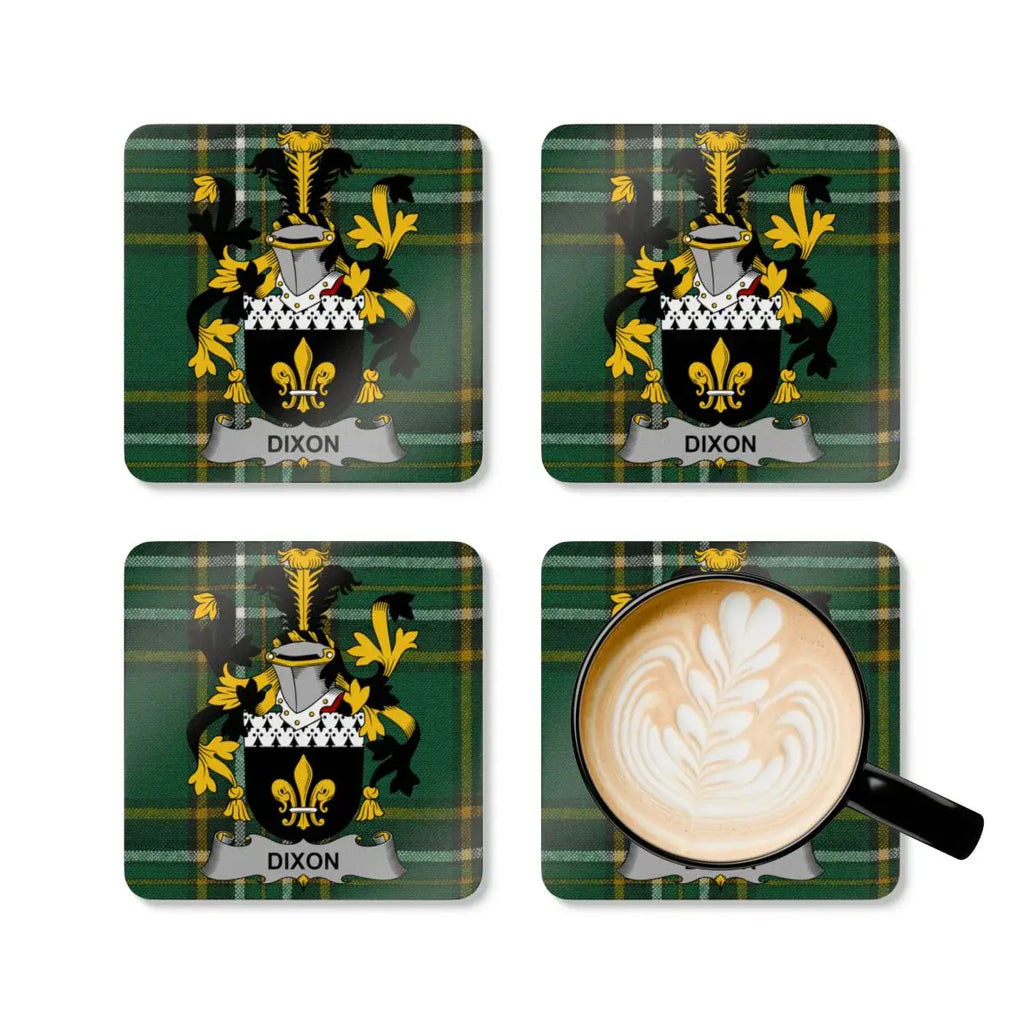 Dixon Family Crest Plaid Pattern Coaster Set product