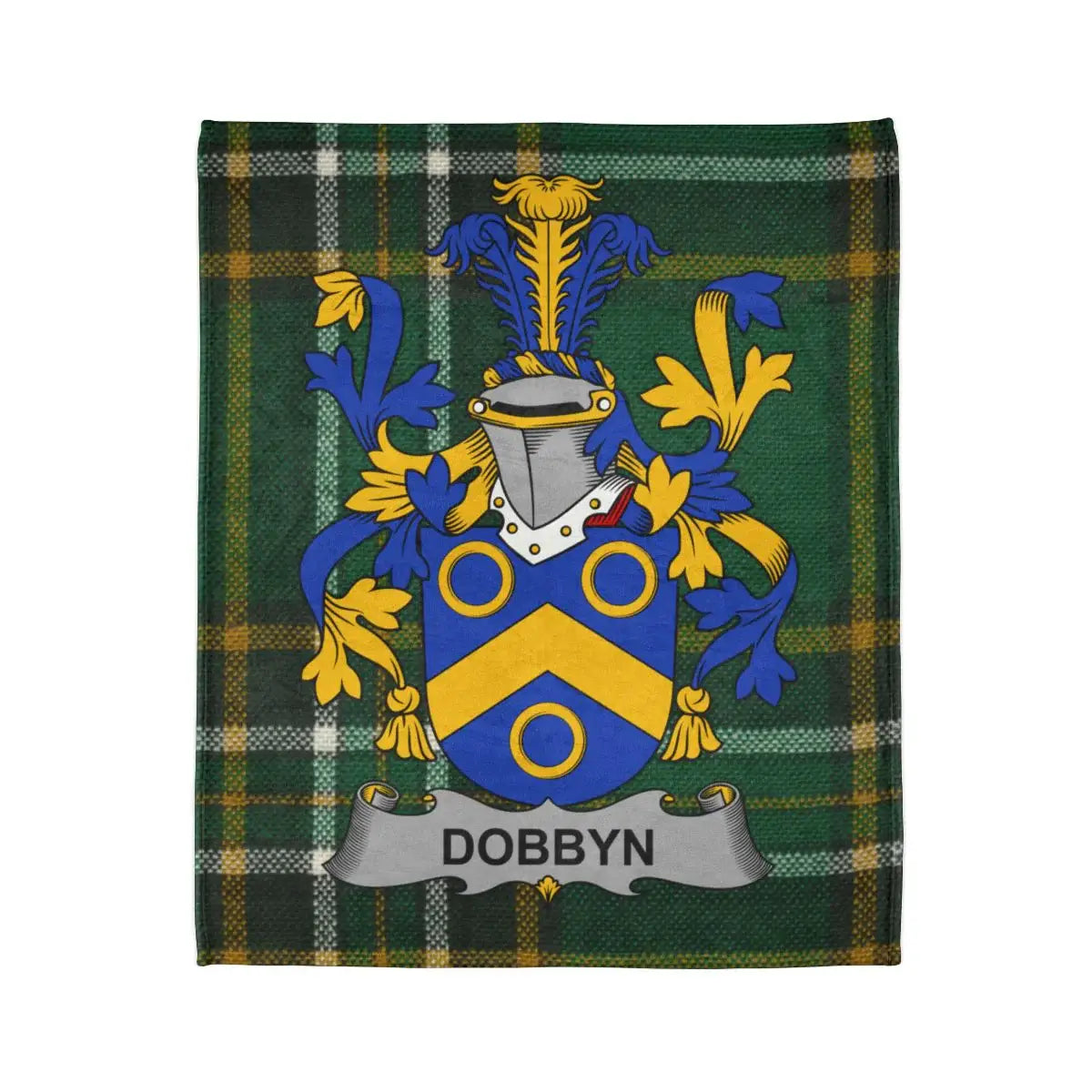 Dobbyn Crest Tartan Print Design Throw Blanket