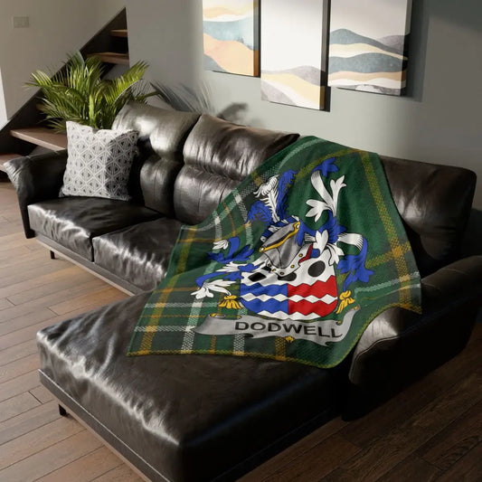 Personalized Dodwell Family Crest Throw Blanket