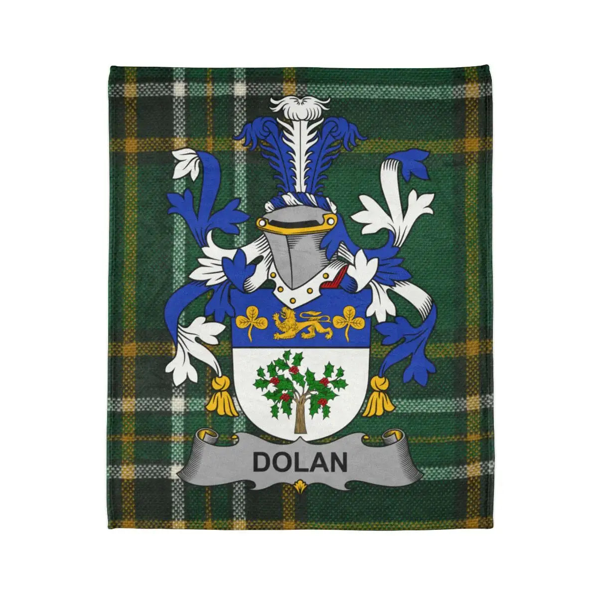 Dolan Family Crest with Tartan Design Blanket
