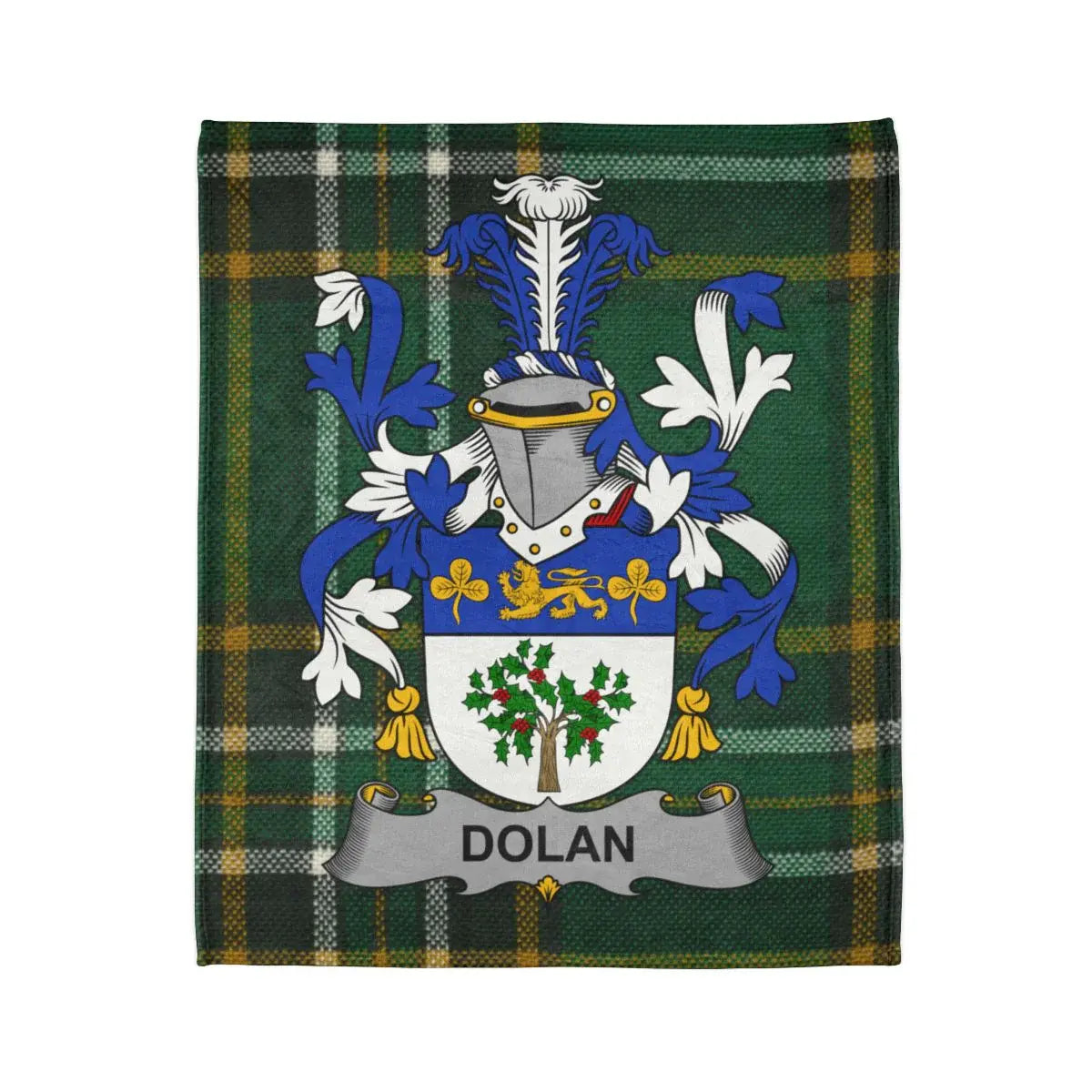 Dolan Family Crest with Tartan Design Blanket