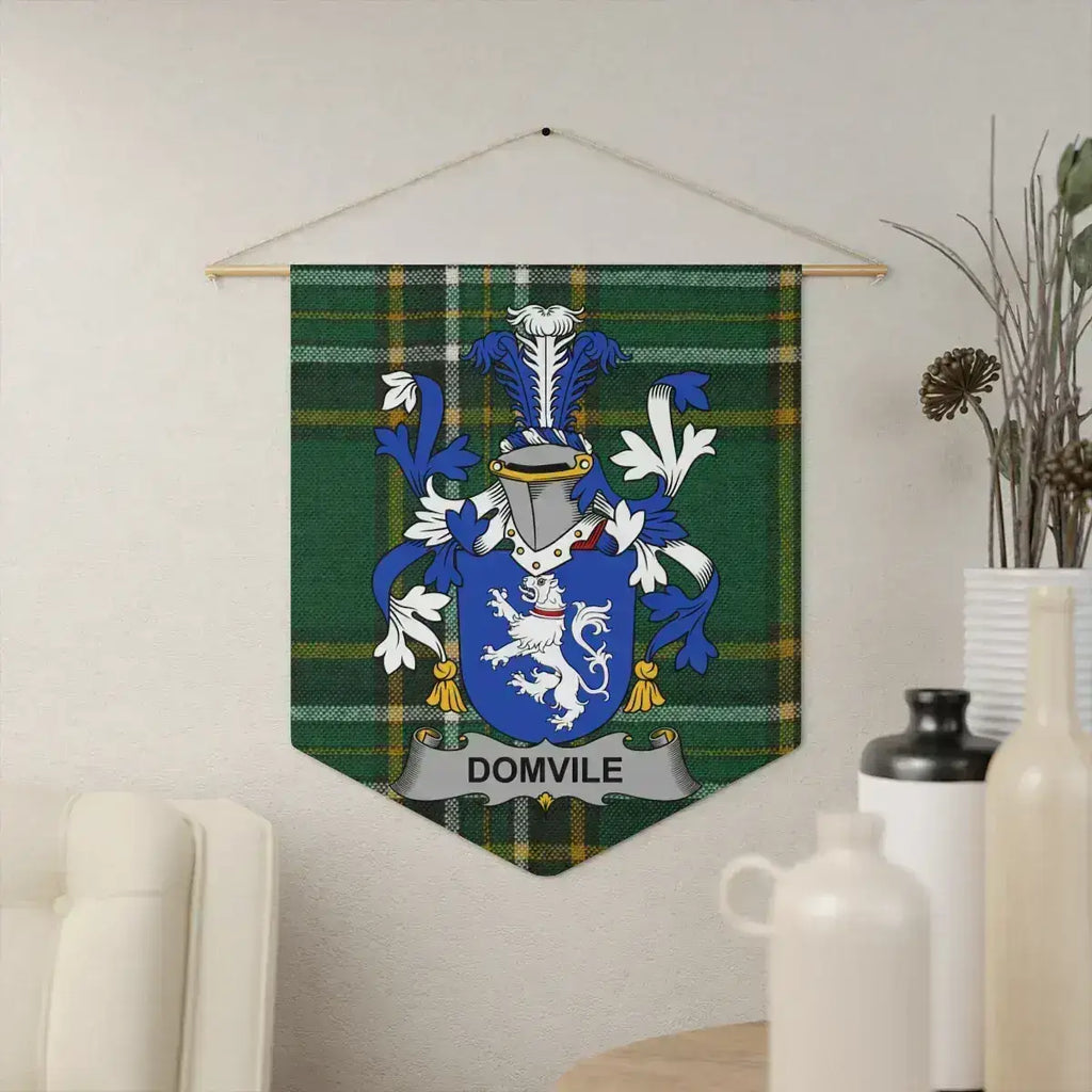 Custom Domvile Family Crest Tartan Wall Banner product