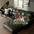 Donlevy Family Crest Green Tartan Throw Blanket
