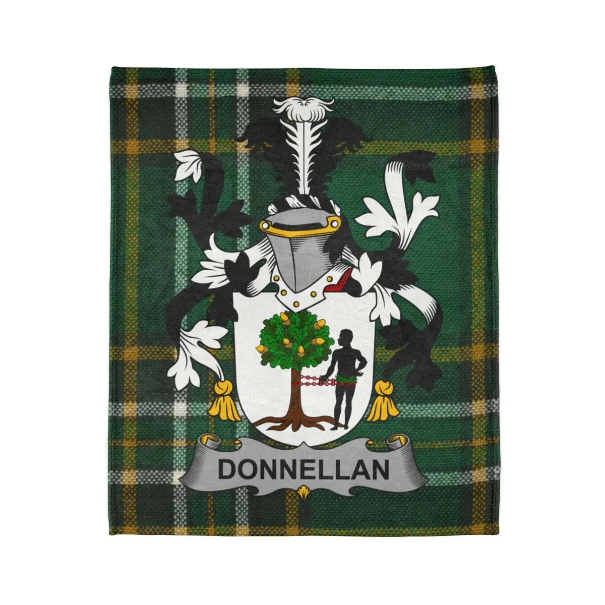 Donnellan Family Crest Plaid Design Tapestry Blanket