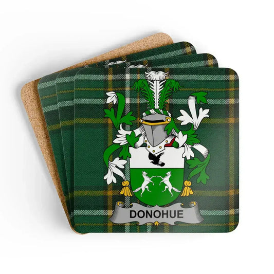 Heraldic Crest Green Plaid Design Coaster Set product