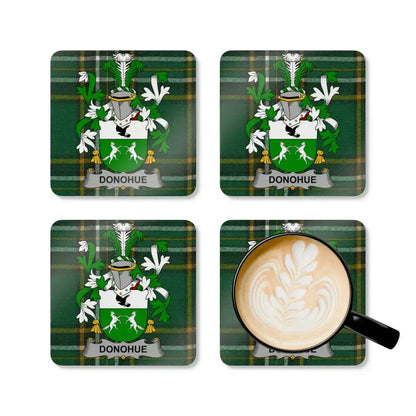 Donohue Tartan Crest Coasters Set Personalized product