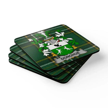Green Plaid Donohue Family Crest Coasters product type