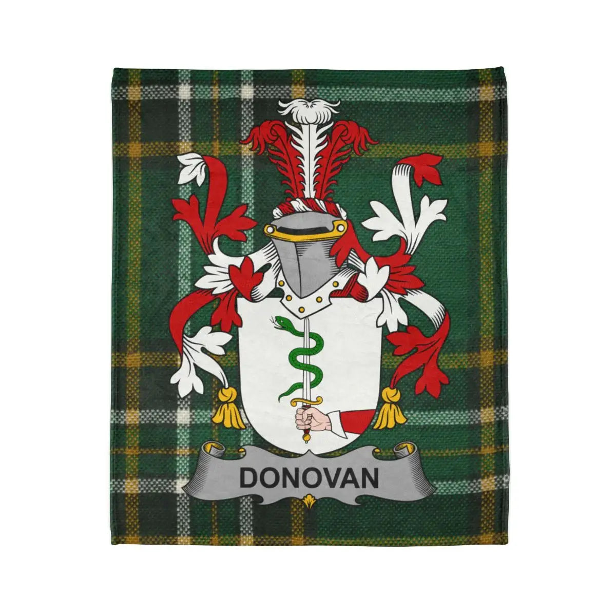 Donovan Family Crest Plaid Blanket Tartan Design