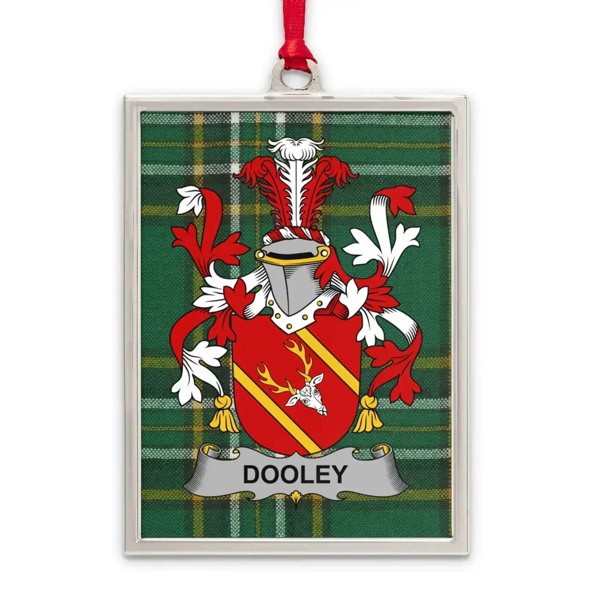 Dooley Family Crest Green Background Plaid product