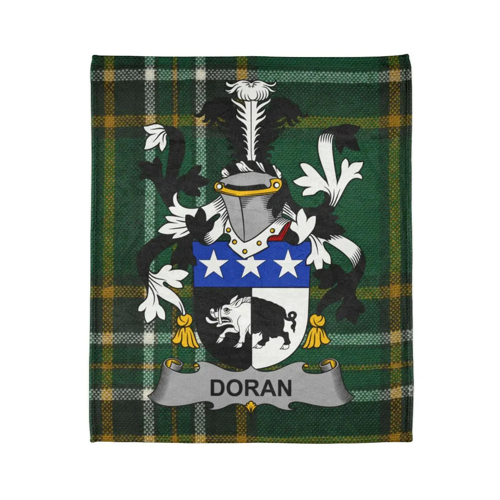 Family Crest of Doran Tartan Design Blanket