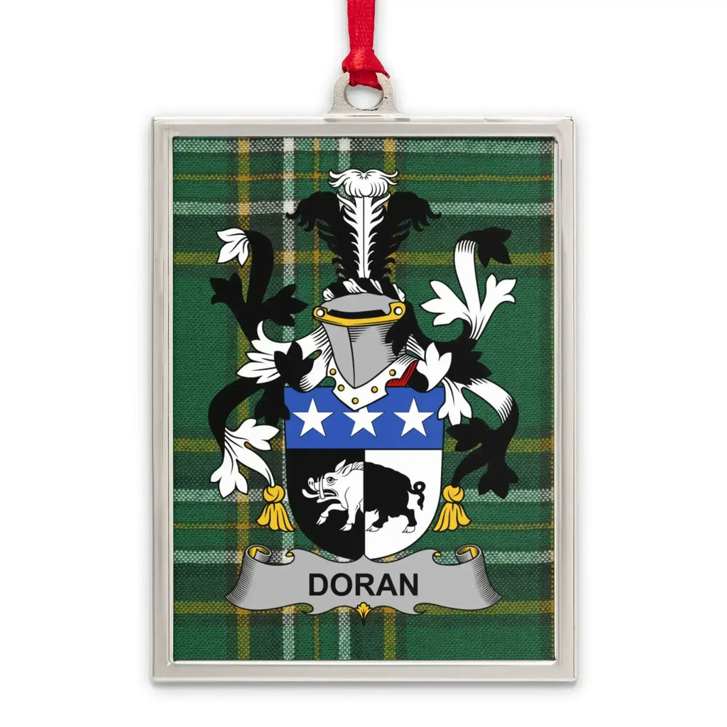 Doran Family Crest Plaid Background Ornament product type
