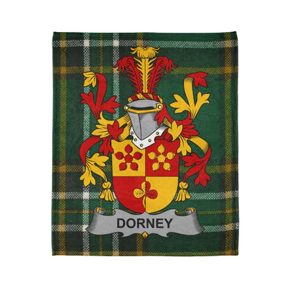 Dorney Family Crest Tartan Plaid Blanket Utrecht Design