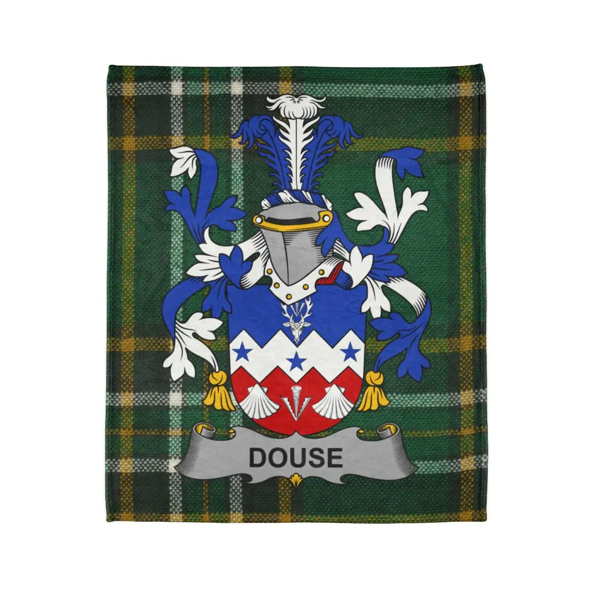 Douse Coat of Arms Plaid Pattern Design Blanket