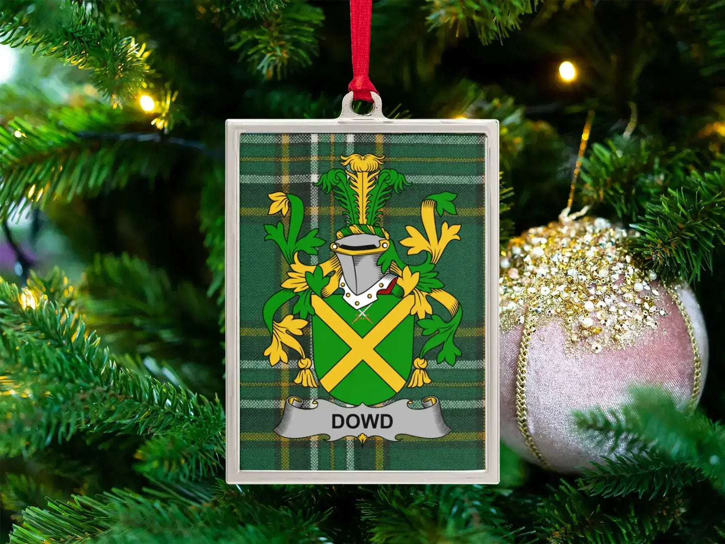 Elegant Dowd Family Crest Christmas Ornament product