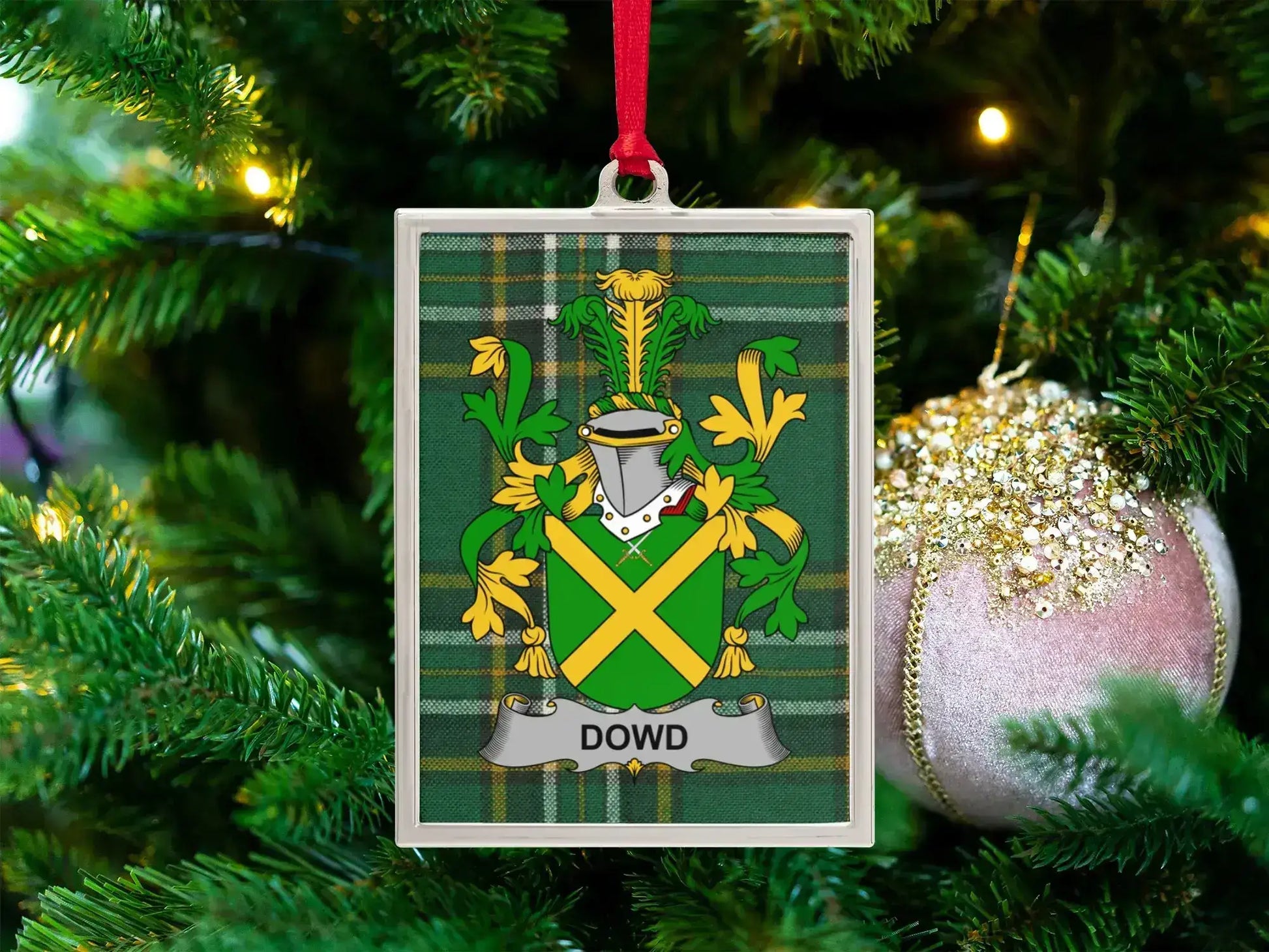 Elegant Dowd Family Crest Christmas Ornament product