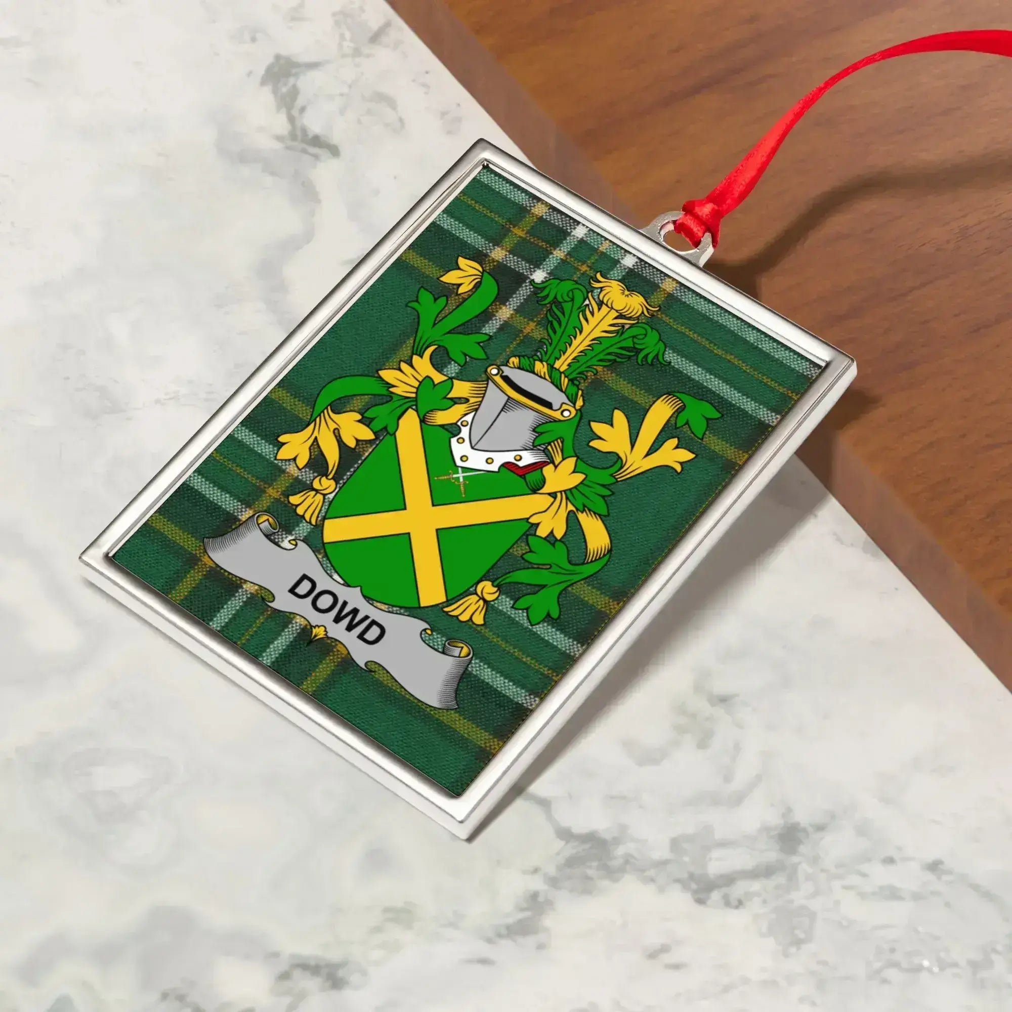 Family Crest Dowd Green Plaid Holiday Ornament product