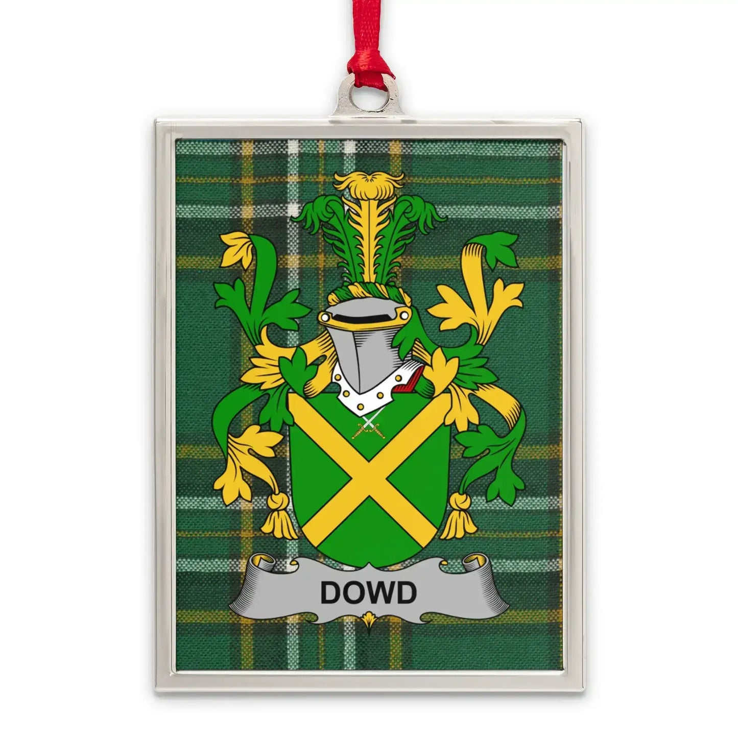 Personalized Dowd Family Crest Plaid Design Ornament product