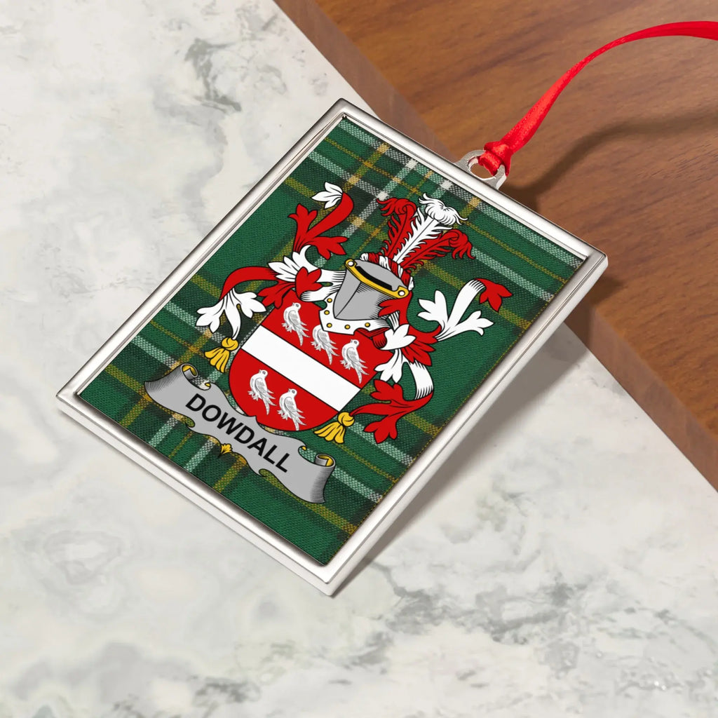 Dowdall Family Crest with Tartan Background product