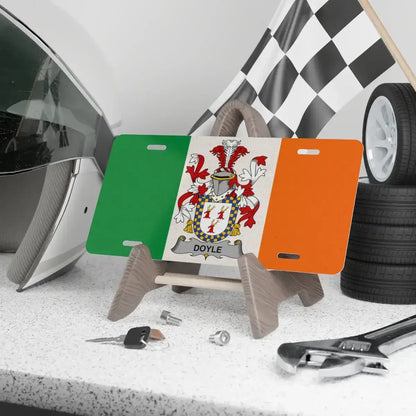 Personalized Irish Flag Family Crest License Plate product