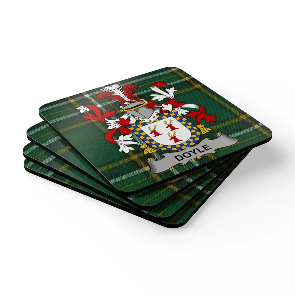 Family Crest Tartan Pattern Personalized Coaster product type