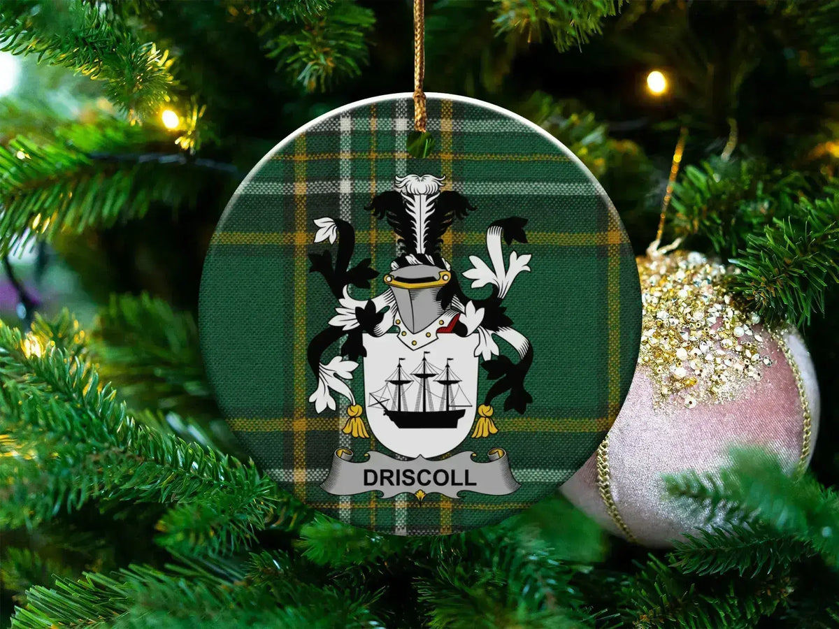 Driscoll Family Crest Tartan Ornament