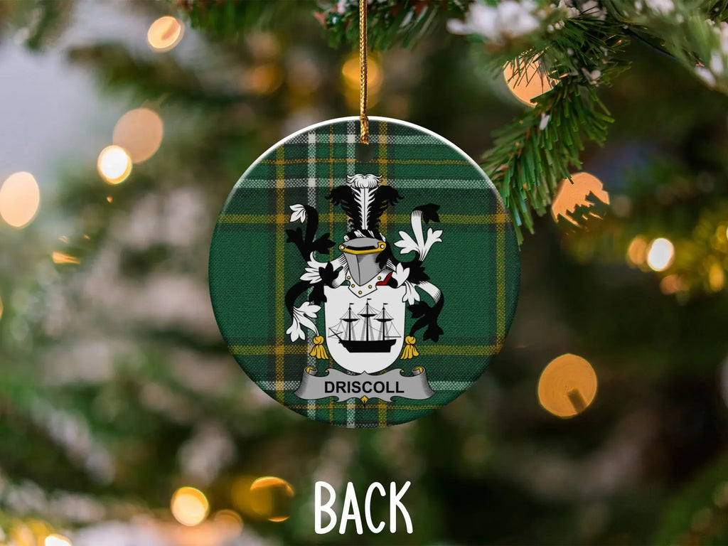 Driscoll Family Crest Round Christmas Ornament