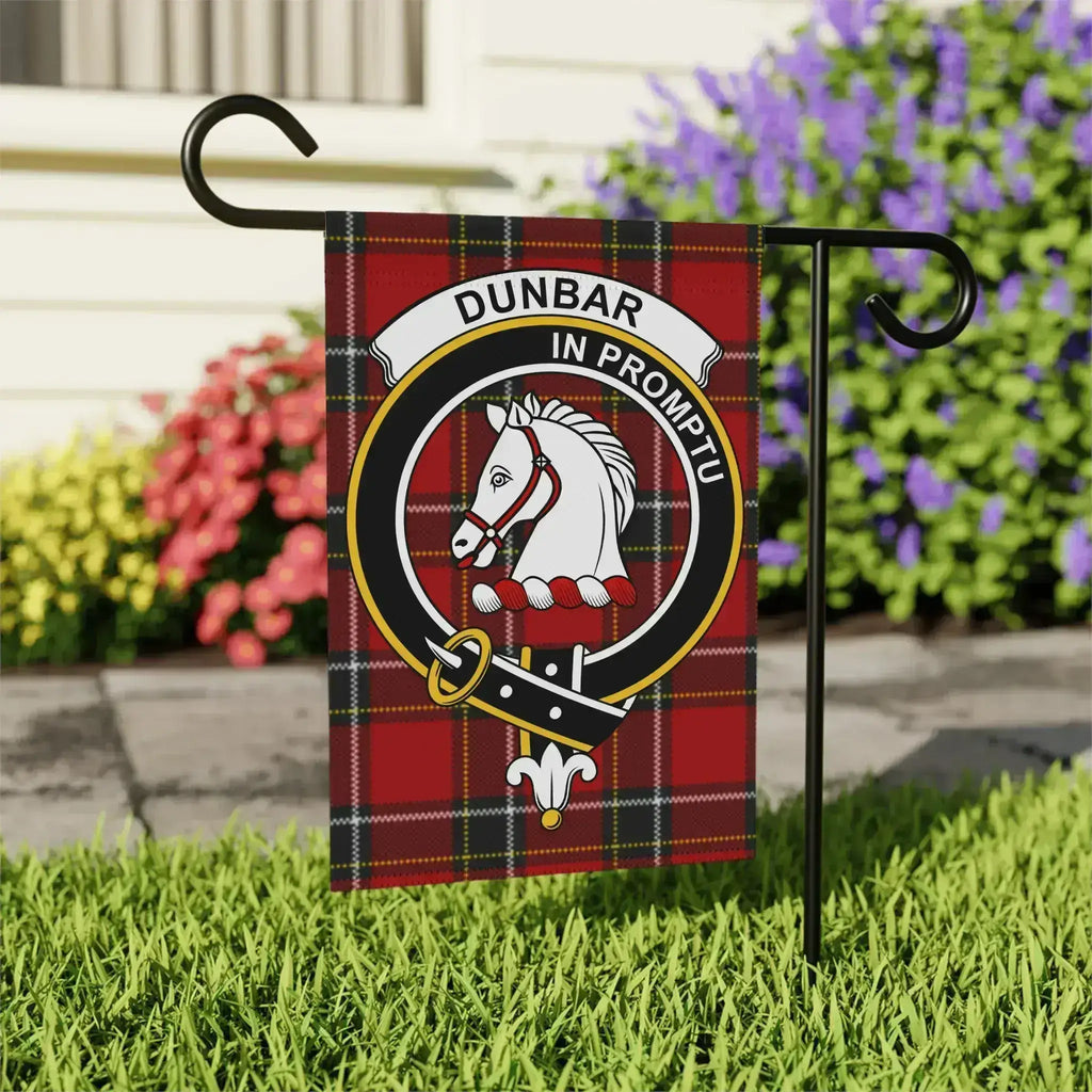 Dunbar Scottish clan crest garden flag in 24.5x32 size — poly poplin-canvas, outdoor display