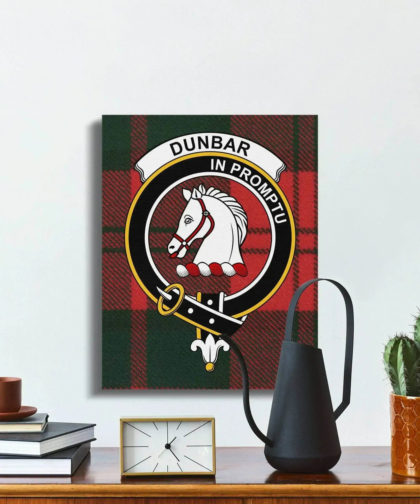 Dunbar Scottish Tartan Crest Canvas Wrap - Celtic Ancestry Gifts