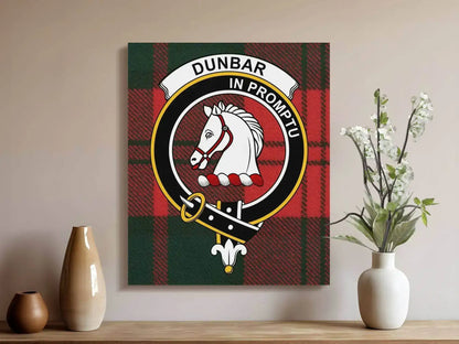 Dunbar Scottish Tartan Crest Canvas Wrap - Celtic Ancestry Gifts