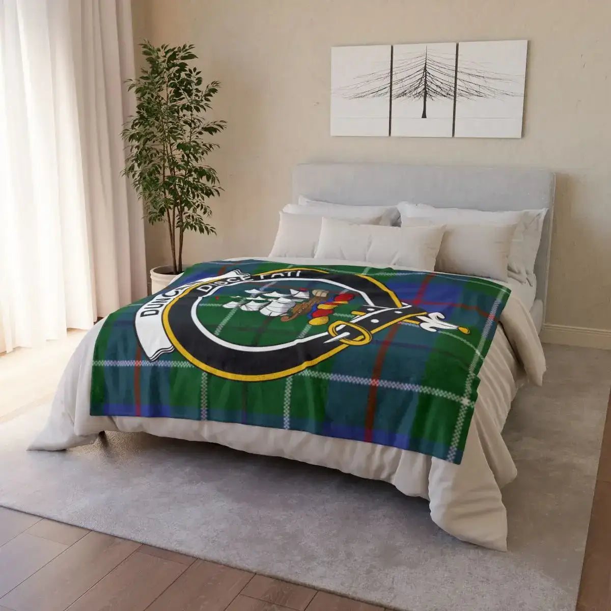 Duncan Scottish Crest Tartan Blanket Decor Blanket