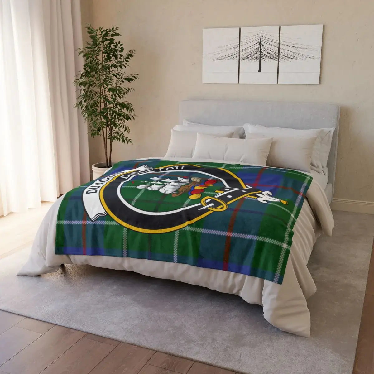 Duncan Scottish Crest Tartan Blanket Decor Blanket