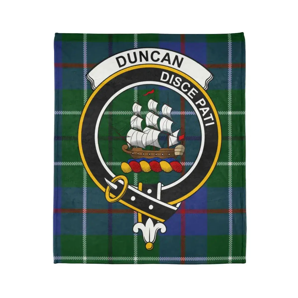 Duncan Family Crest Tartan Background Blanket