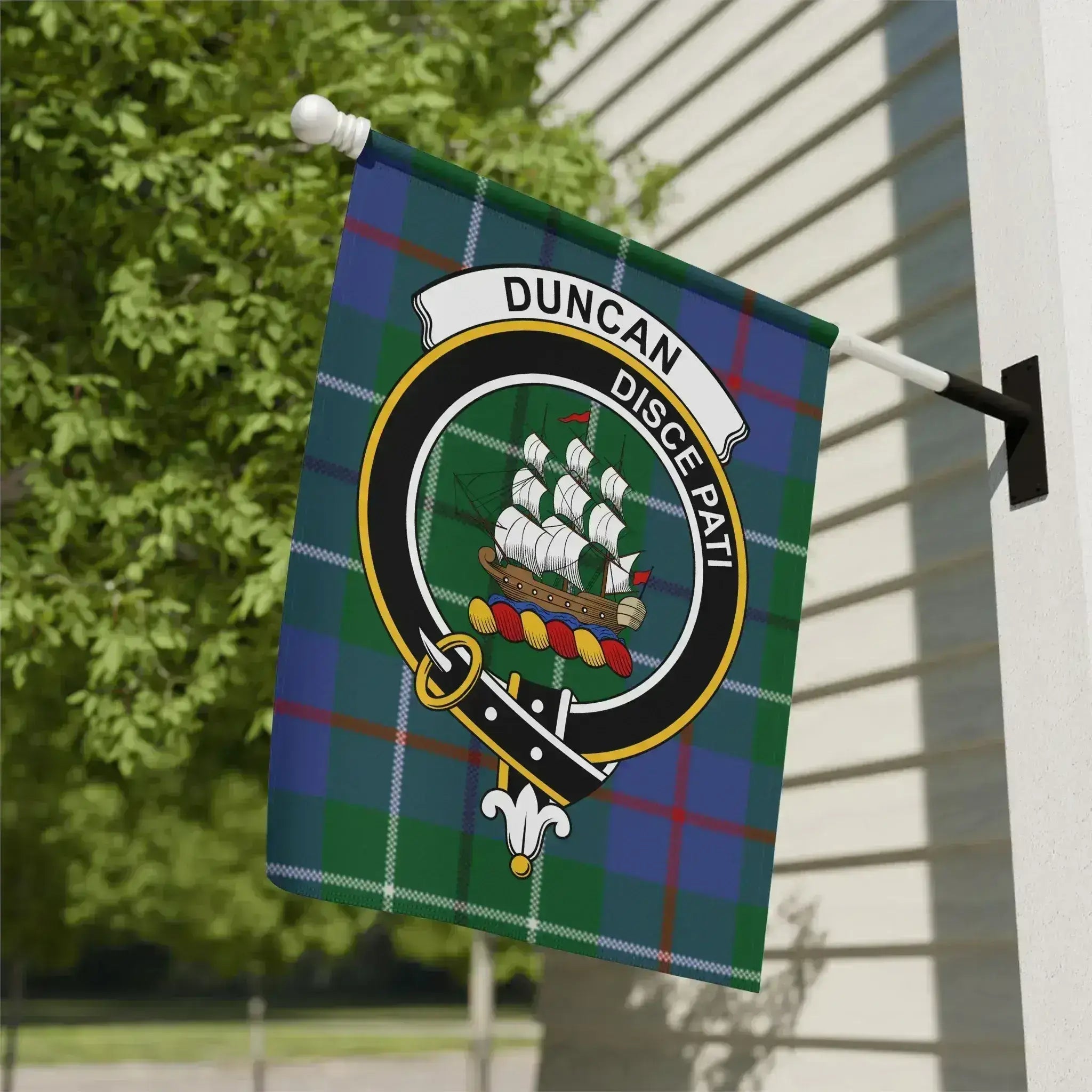 Duncan Clan Crest Emblem and Tartan Design Flag product