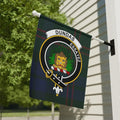 Clan Dundas tartan garden flag — 12x18 full-colour outdoor flag showing lion crest and motto Essayez