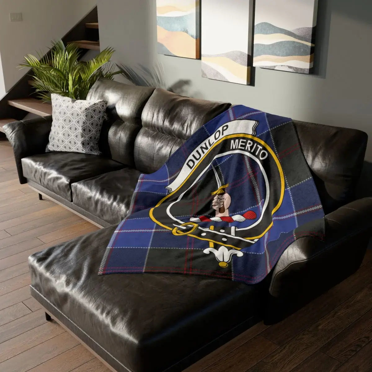 Dunlop Merito Crest Throw Blanket for Cozy Lounging
